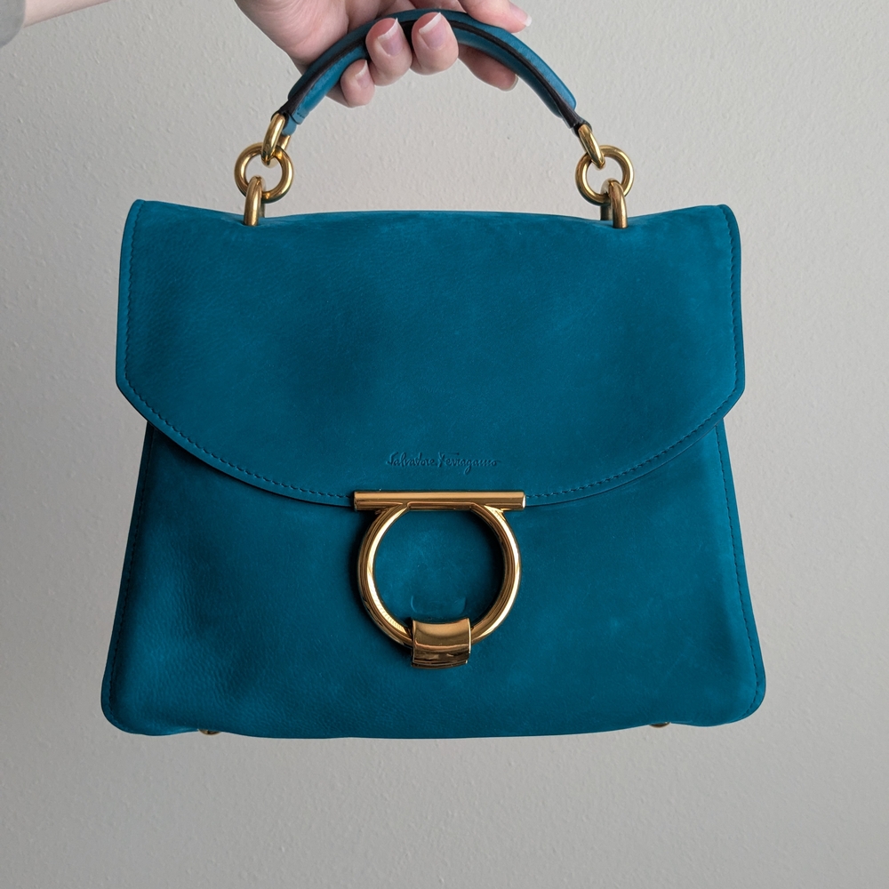 Salvatore Ferragamo Margot Gancini Nubuck Bag